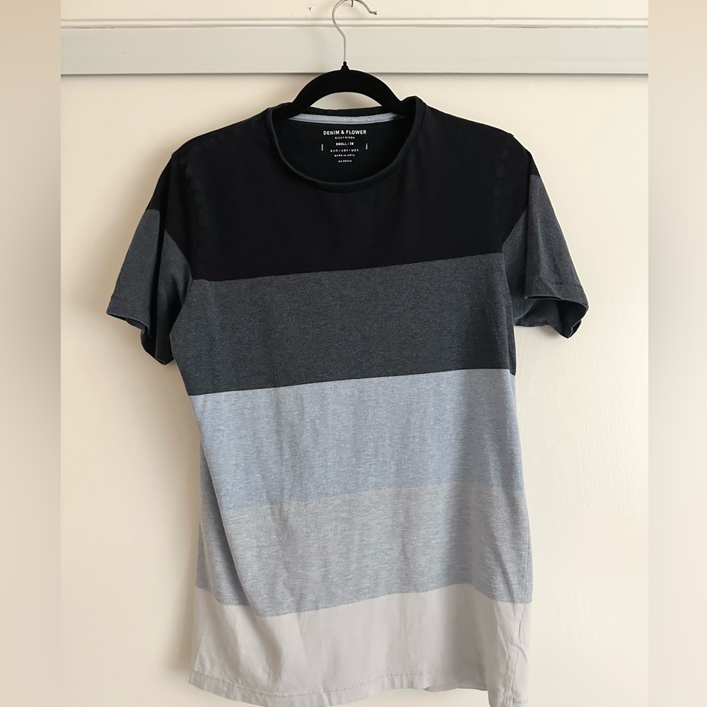 Goodfellow & Co Black and Gray Colorblock Tee